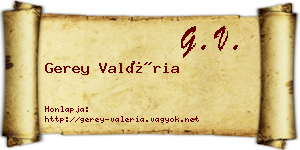 Gerey Valéria névjegykártya